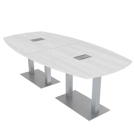 Skutchi Designs 45 in W, 96 in L, 29 in H, Engineered Wood Top, White HAR-ABOT-46X92-DOU-ELEC-WHCYPRESS